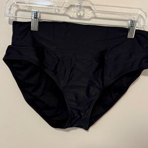 Hapari Women's Tummy Tuk Bikini Bottom Size Large Black UPF 50+ Full Coverage
